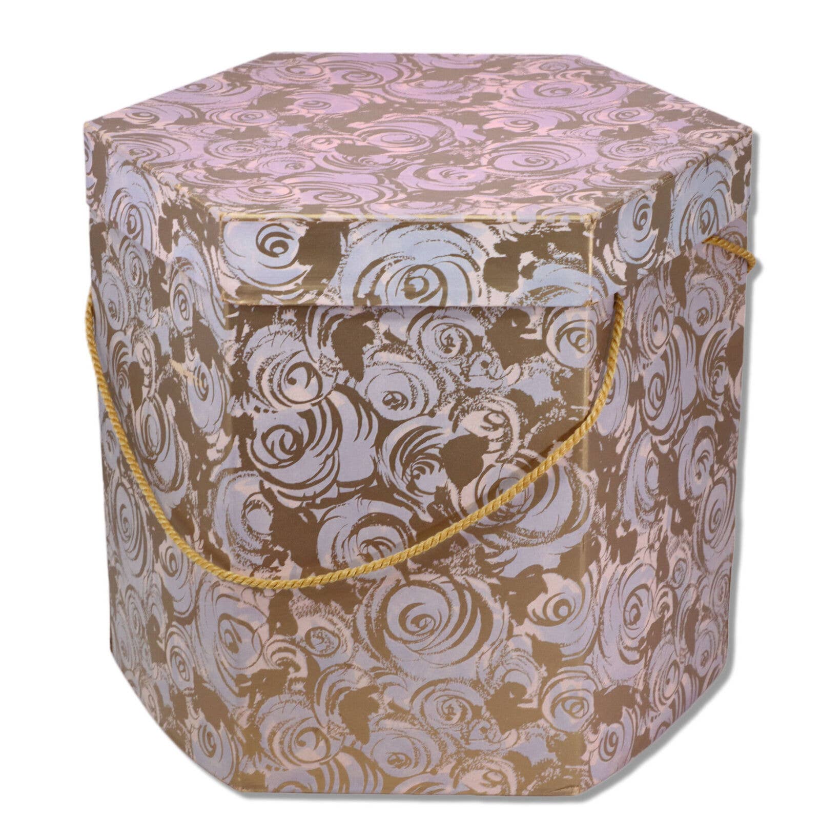 Vintage Travel Wig Hat Box Case Lavender Pink Gold Roses Hexagonal 12. –  Thompson & Crowe