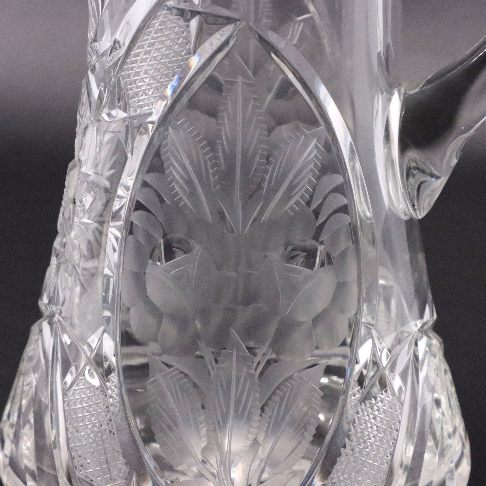 American Antique Vintage Hand Cut Crystal fashion Pitcher